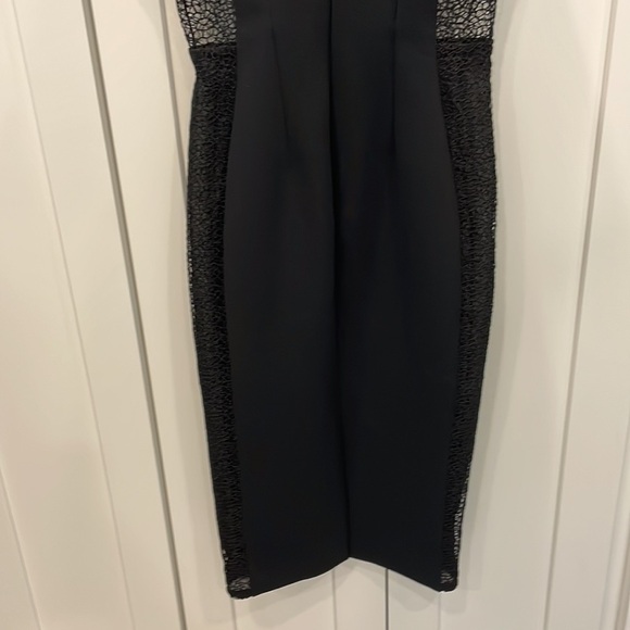 Nicholas Crepe Insert Midi Black Dress - Picture 6 of 16